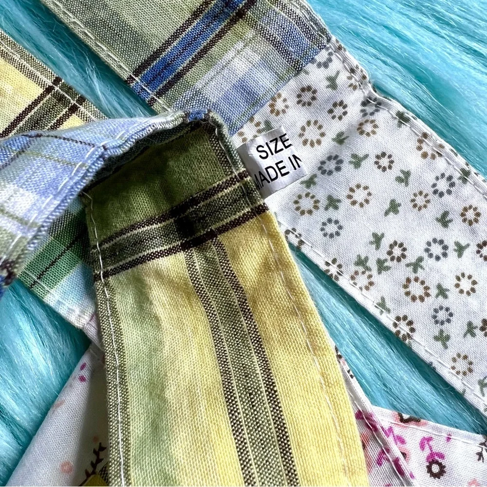 Floral Patchwork Fabric Tie Belt Hair Twilly Multi Purpose Girls Size 7